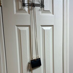 Sleek Black Crossbody Bag with Long Strap